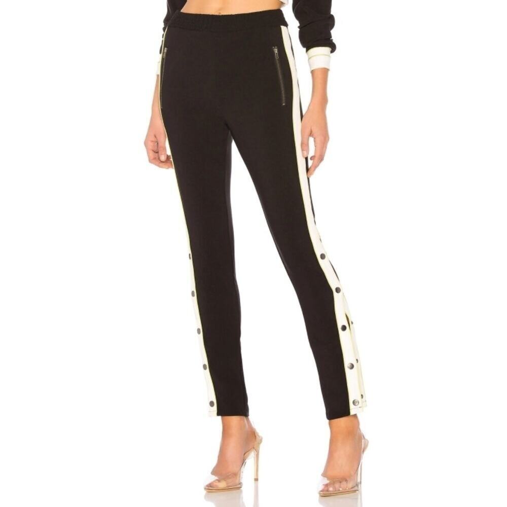 Lovers + Friends White Stripe Dress Track Pant